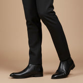 Hayes London | Hawk Chelsea Boots – Black Textured Genuine Leather Men’s Shoes